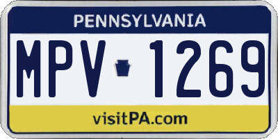 PA license plate MPV1269
