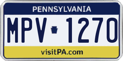 PA license plate MPV1270