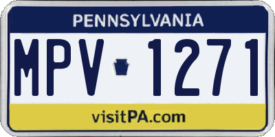 PA license plate MPV1271
