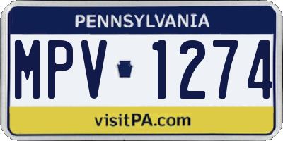 PA license plate MPV1274