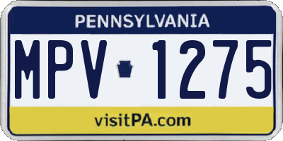PA license plate MPV1275