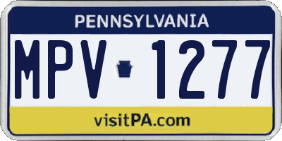 PA license plate MPV1277
