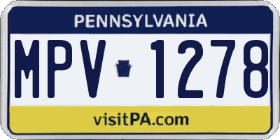 PA license plate MPV1278