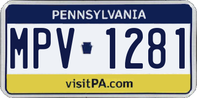 PA license plate MPV1281