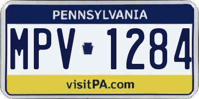 PA license plate MPV1284