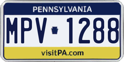 PA license plate MPV1288