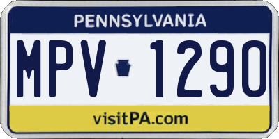 PA license plate MPV1290