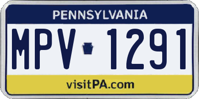 PA license plate MPV1291