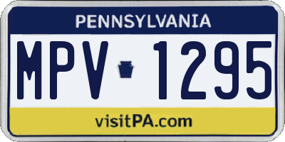 PA license plate MPV1295