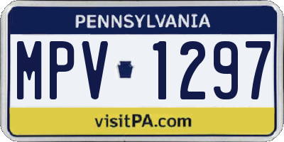 PA license plate MPV1297