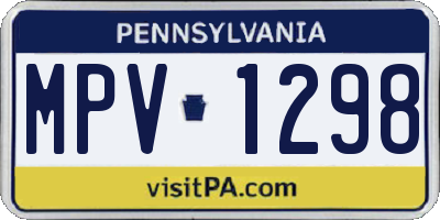 PA license plate MPV1298