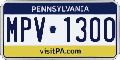 PA license plate MPV1300