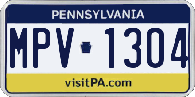PA license plate MPV1304
