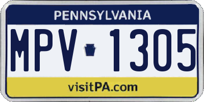 PA license plate MPV1305