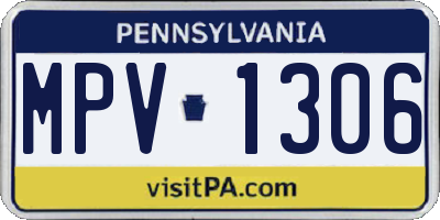 PA license plate MPV1306