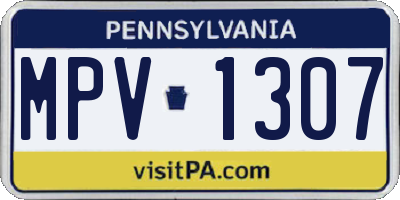 PA license plate MPV1307