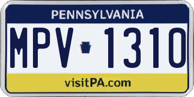 PA license plate MPV1310
