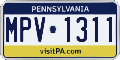 PA license plate MPV1311