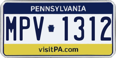 PA license plate MPV1312