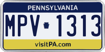 PA license plate MPV1313