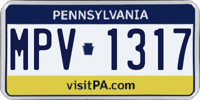 PA license plate MPV1317