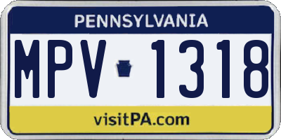 PA license plate MPV1318