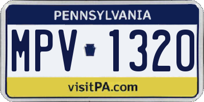 PA license plate MPV1320