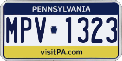 PA license plate MPV1323