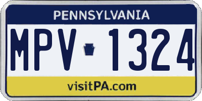PA license plate MPV1324