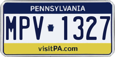 PA license plate MPV1327