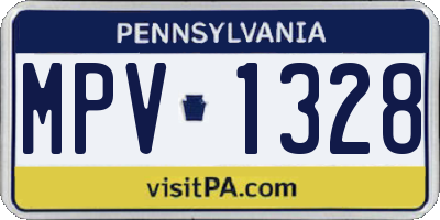 PA license plate MPV1328