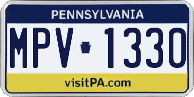 PA license plate MPV1330