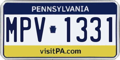 PA license plate MPV1331