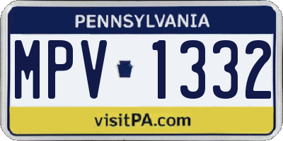 PA license plate MPV1332