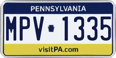 PA license plate MPV1335