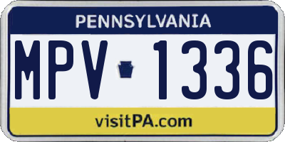 PA license plate MPV1336