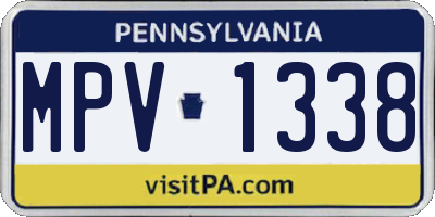 PA license plate MPV1338