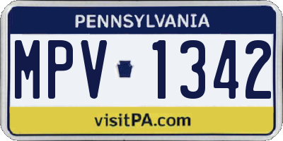 PA license plate MPV1342