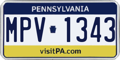 PA license plate MPV1343