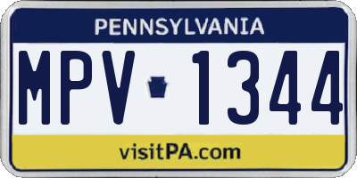 PA license plate MPV1344
