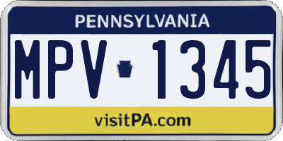 PA license plate MPV1345