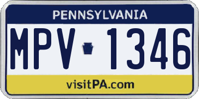 PA license plate MPV1346