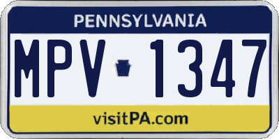PA license plate MPV1347