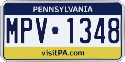 PA license plate MPV1348