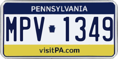 PA license plate MPV1349