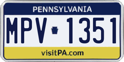 PA license plate MPV1351