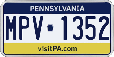 PA license plate MPV1352