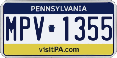 PA license plate MPV1355