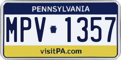 PA license plate MPV1357