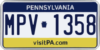 PA license plate MPV1358
